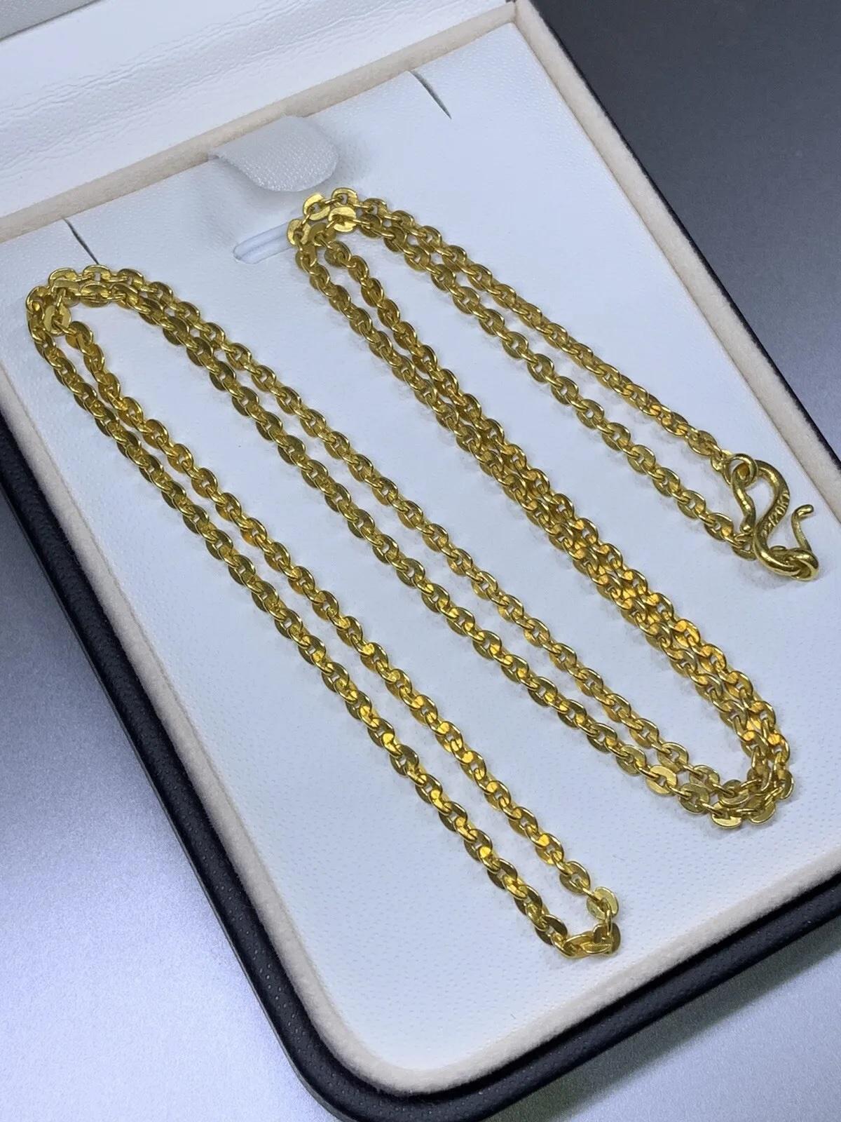 Collana con catena cubana a cordoncino in oro giallo in vendita 4