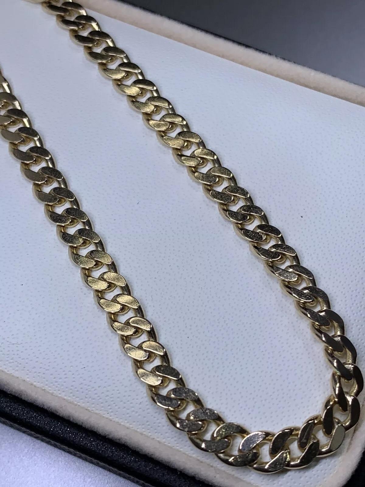 Bracelet à maillons cubains en or jaune 8 pouces Neuf - En vente à London, GB