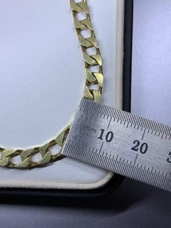 Yellow Gold Chunky Curb Cuban Link Chain Solid Bracelet