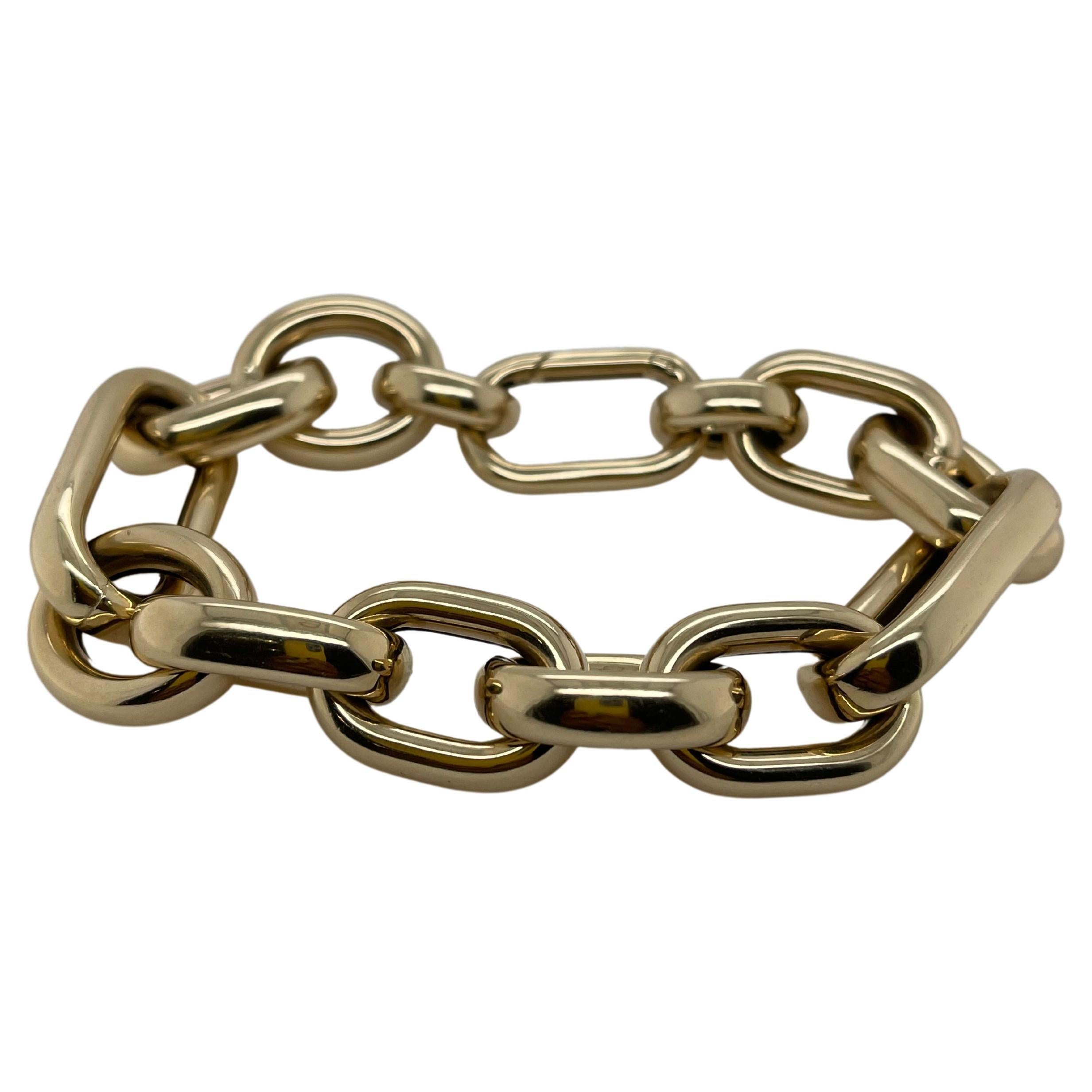 18 Karat Yellow, White and Rose Gold Chunky Chain Link Reversible