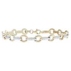 Bracelet en or jaune à maillons circulaires 7 1/2" 7" - 10k