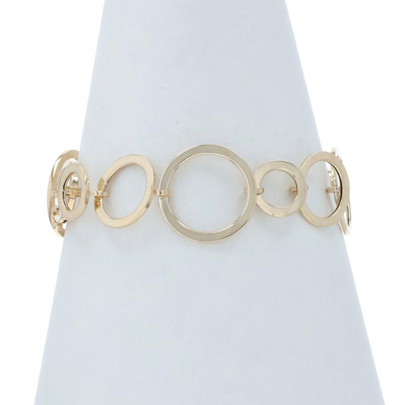 Yellow Gold Circle Link Bracelet 7 3/4" - 14k
