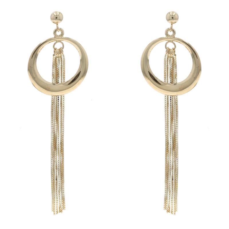 Contenu du métal : Or jaune 14k

Style : Pendentif
Style de chaîne : Boîte
Type de fermeture : Fermeture papillon
Thème : Glands en cercle

Mesures

Haut : 2 17/32
