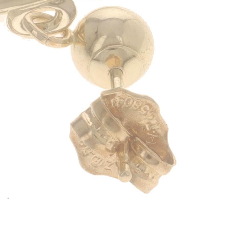 Boucles d'oreilles pendantes en or jaune avec houppe en forme de cercle 14k et chaîne percée en vente 1