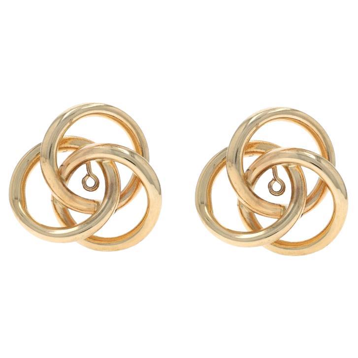 Boucle d'Oreille en Or Jaune Cercle Trio Enhancers 14k Love Stud Jackets