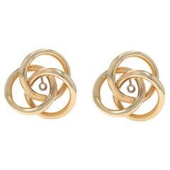 Yellow Gold Circle Trio Stud Earring Enhancers 14k Love Stud Jackets