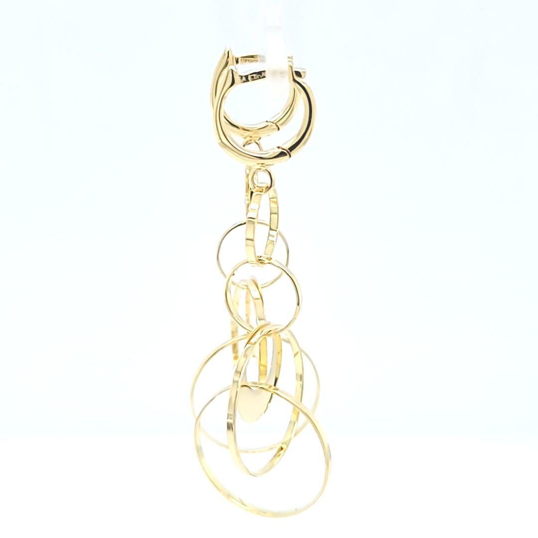 Women's Yellow Gold Circular Dangle Earrings For Sale