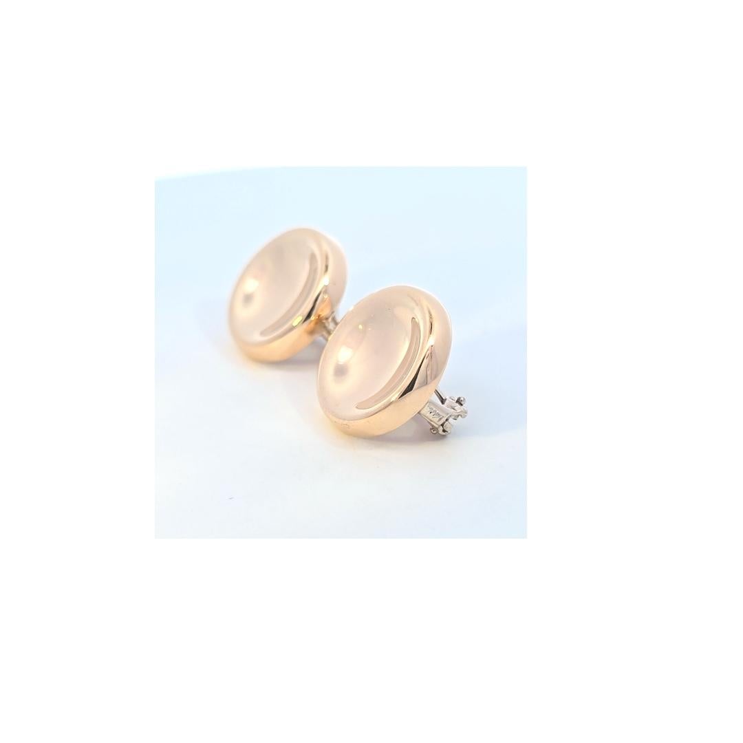Boucles d'oreilles disque circulaire en or jaune Bon état - En vente à Dallas, TX