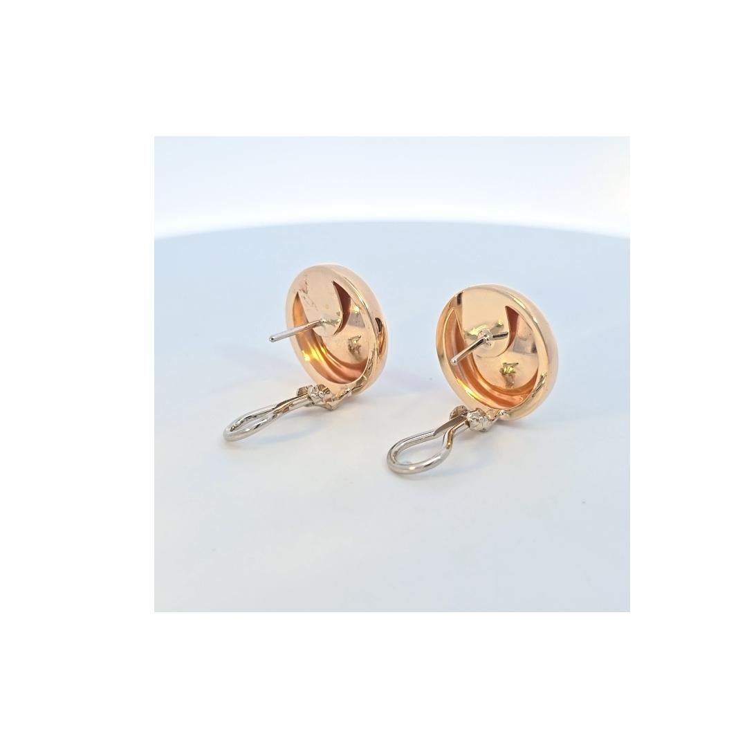 Boucles d'oreilles disque circulaire en or jaune Unisexe en vente