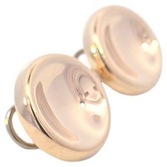Yellow Gold Circular Disc Earrings