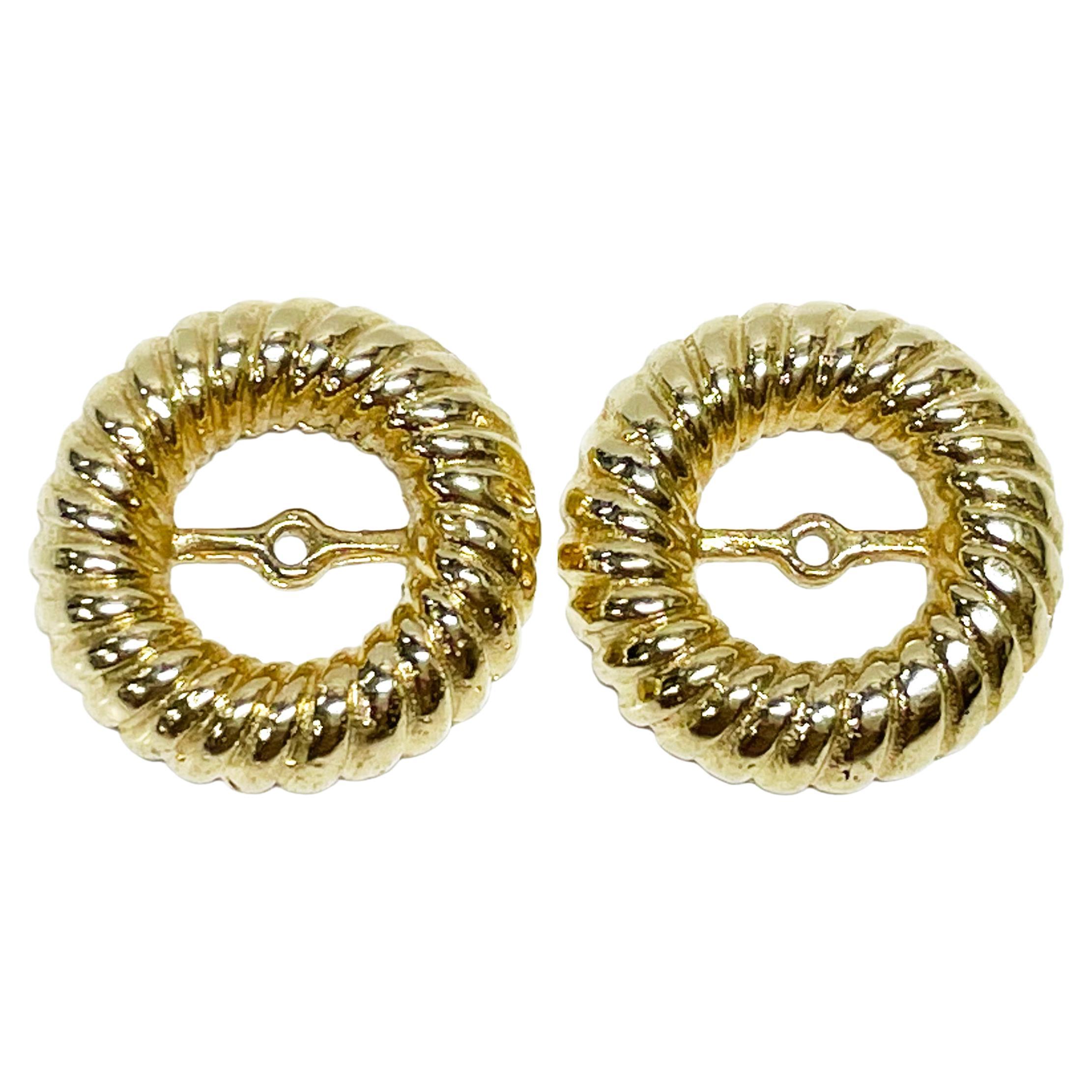 Yellow Gold Circular Earring Jackets For Sale at 1stDibs vintage