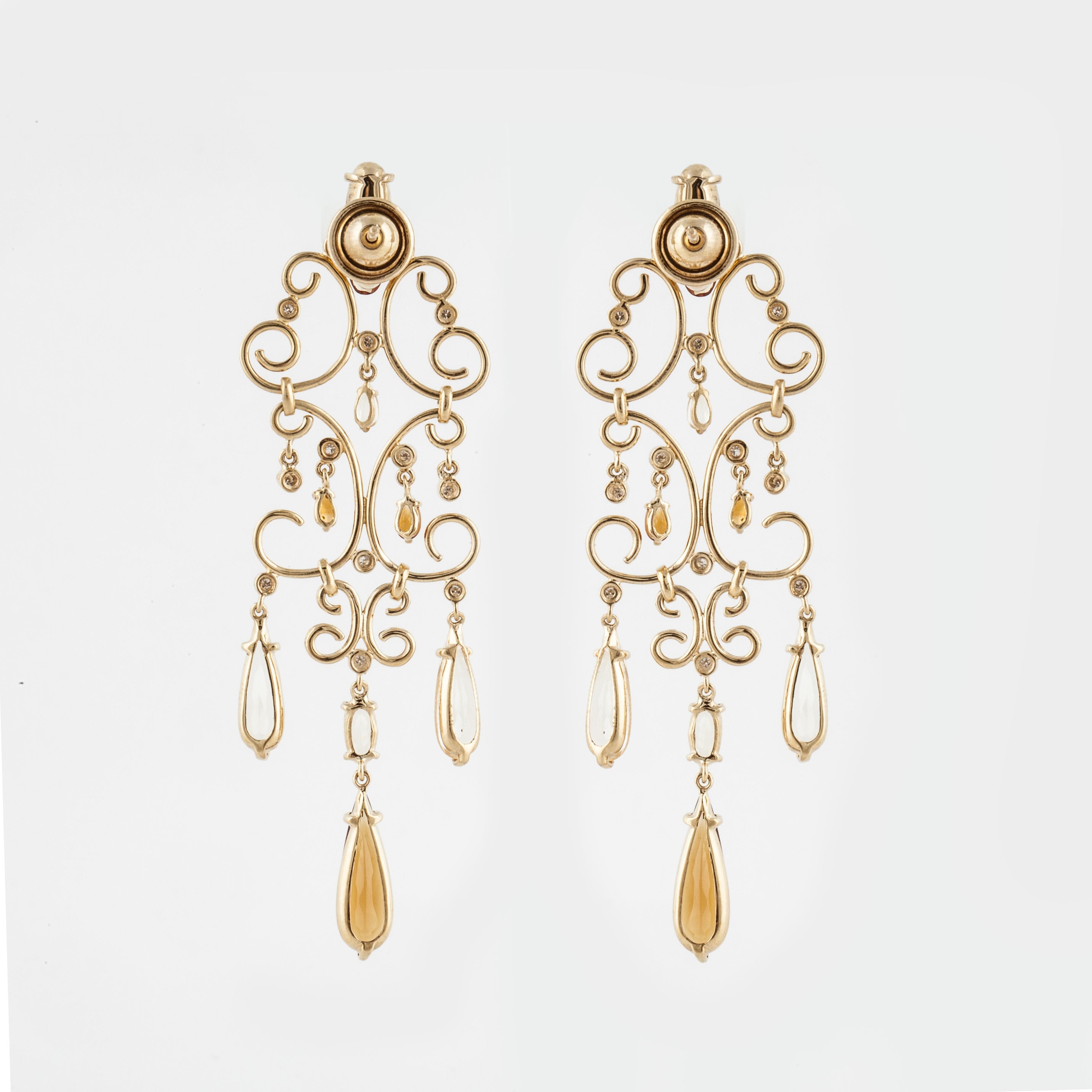 citrine chandelier earrings