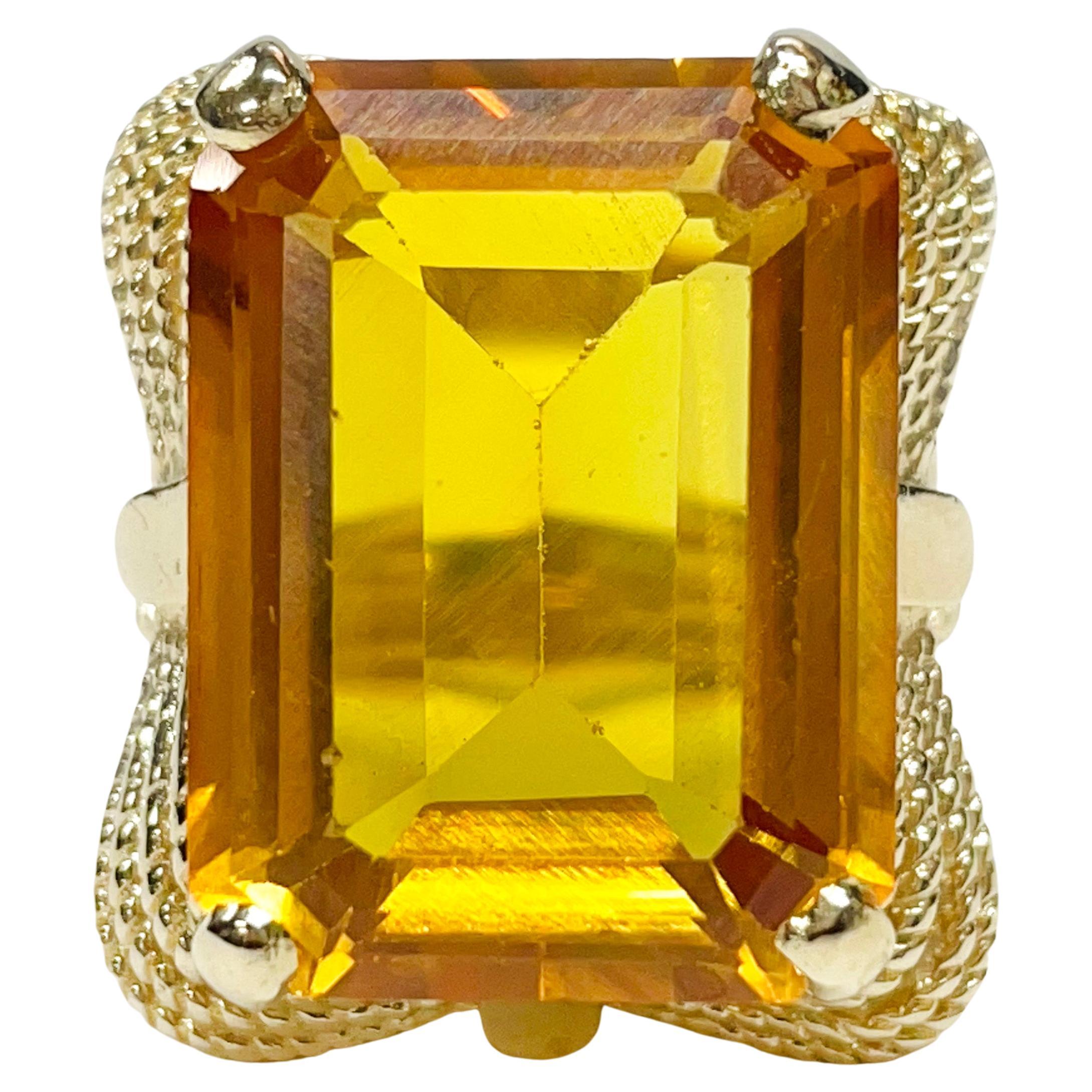 Yellow Gold Citrine Cocktail Ring