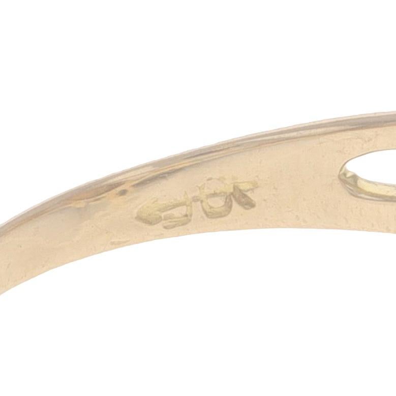 Anillo Eduardiano de Oro Amarillo con Citrino y Perla Cultivada Ovalada 10k .71ct Antiguo en venta 2