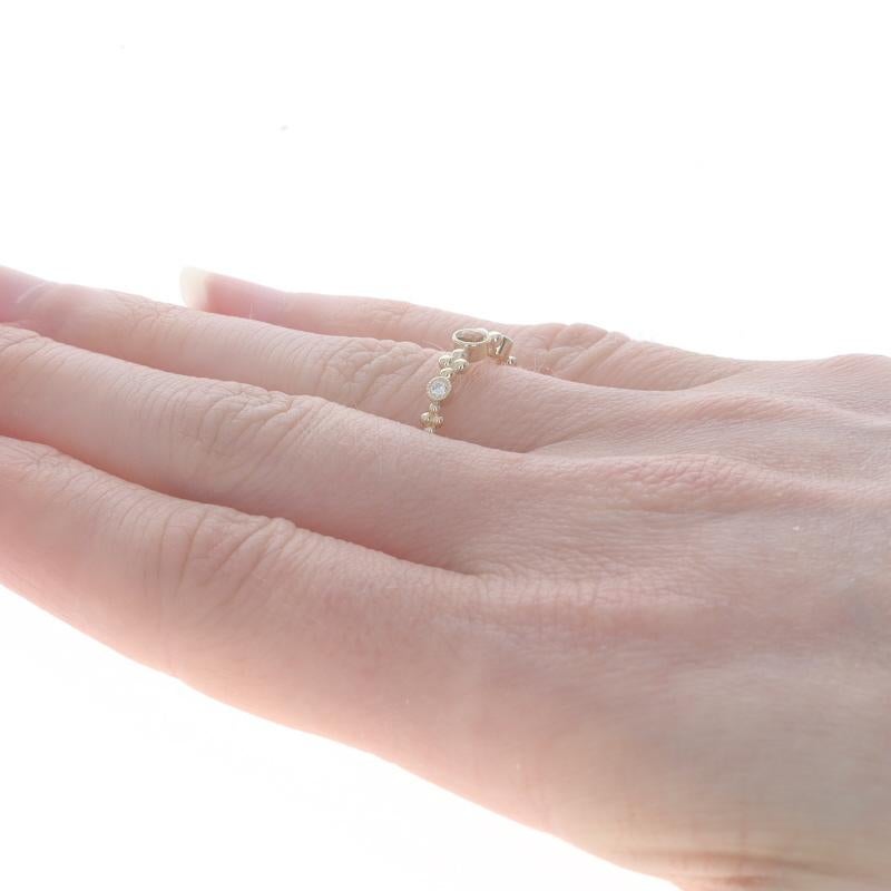 Women's Yellow Gold Citrine & Diamond Band 14k Round Checkerboard .15ctw Quatrefoil Ring