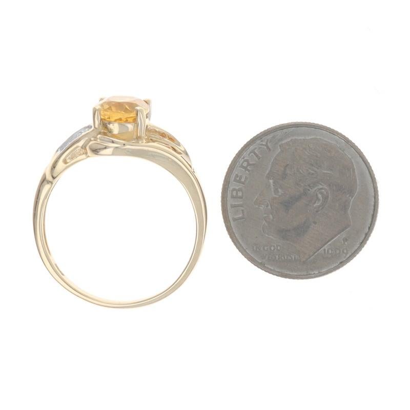 Bague bypass en or jaune avec citrine et diamant - 10k Oval 3.71ctw en vente 1