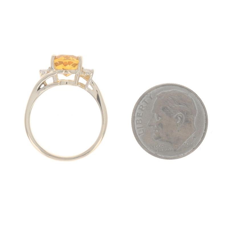 Bague bypass en or jaune avec citrine et diamant - 14k Oval 1.87ctw en vente 1