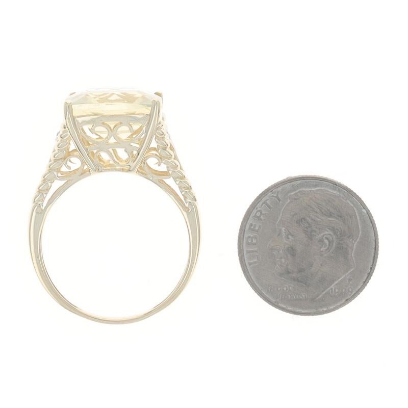 Anello cocktail con diamante citrino in oro giallo 14k Cuscino quadrato 7.20ctw in vendita 1