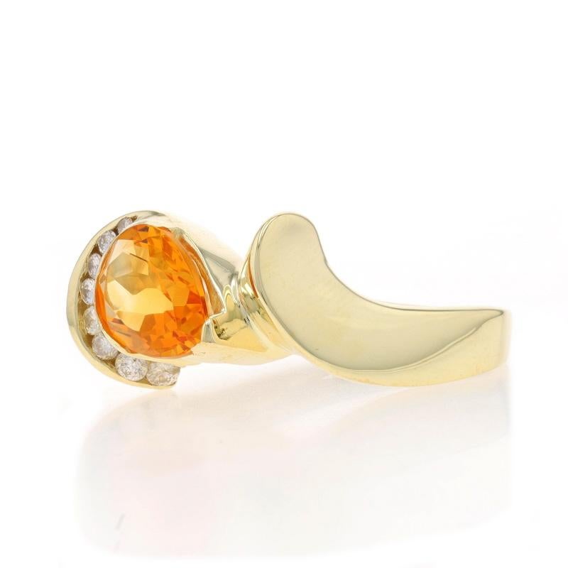 Bague en or jaune avec citrine et diamant - 18k Pear 2.49ctw Excellent état - En vente à Greensboro, NC