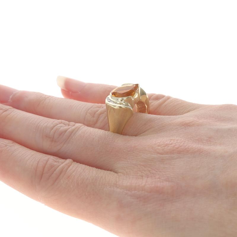 Bague en or jaune avec citrine et diamant - 18k Pear 2.49ctw Pour femmes en vente