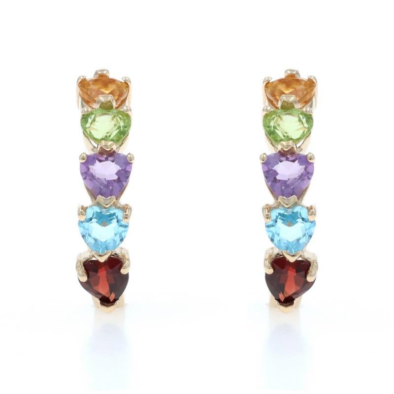 Contenu du métal : Or jaune 14k

Informations sur les pierres

Citrine Naturelle
Traitement : Chauffage
Carat(s) : .40ctw
Coupe : Coeur

Péridot naturel
Carat(s) : .52ctw
Coupe : Coeur

Améthyste naturelle
Carat(s) : .40ctw
Coupe : Coeur

Topaze