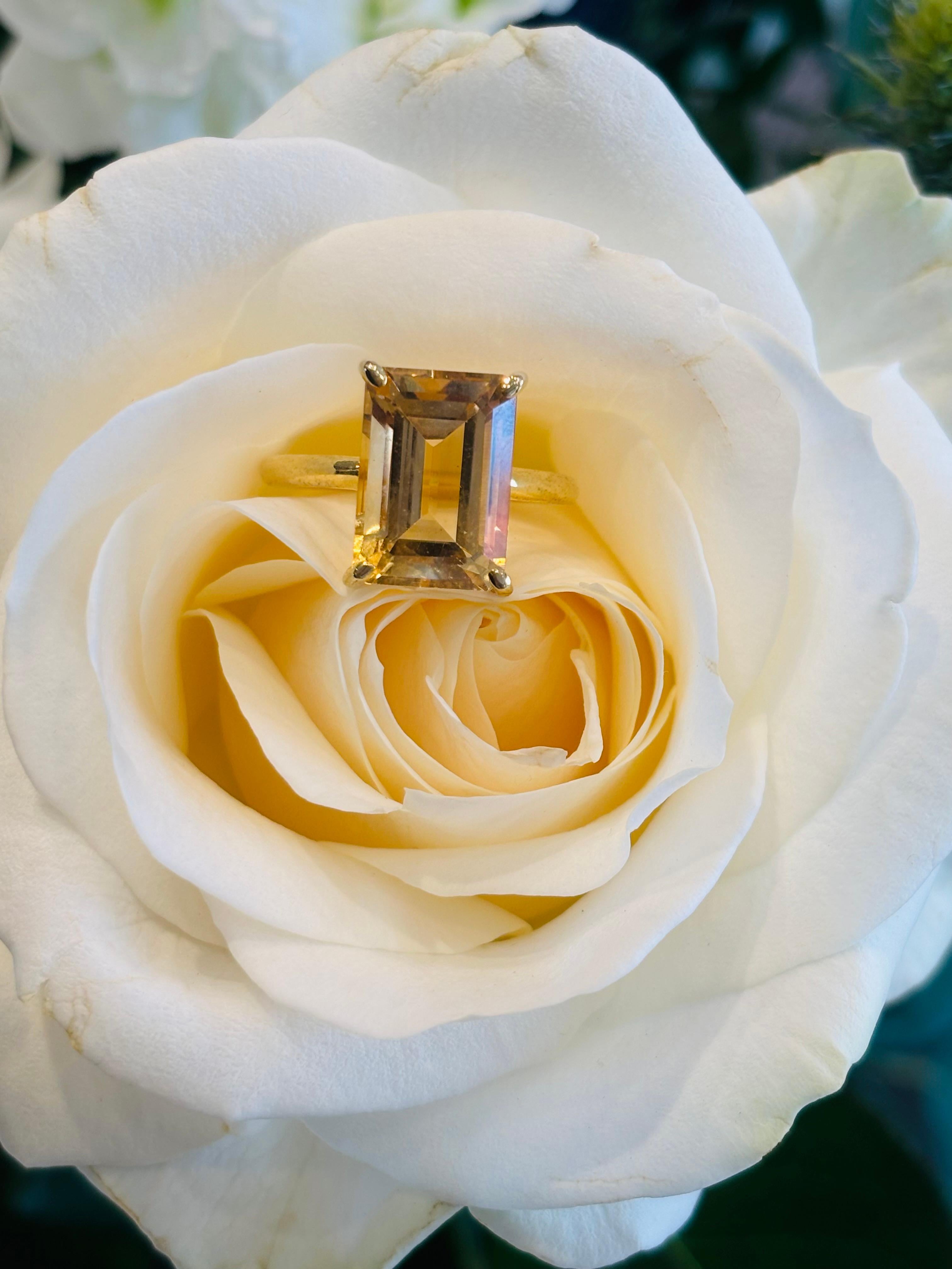 Femenino o masculino Anillo de oro amarillo con citrino en venta
