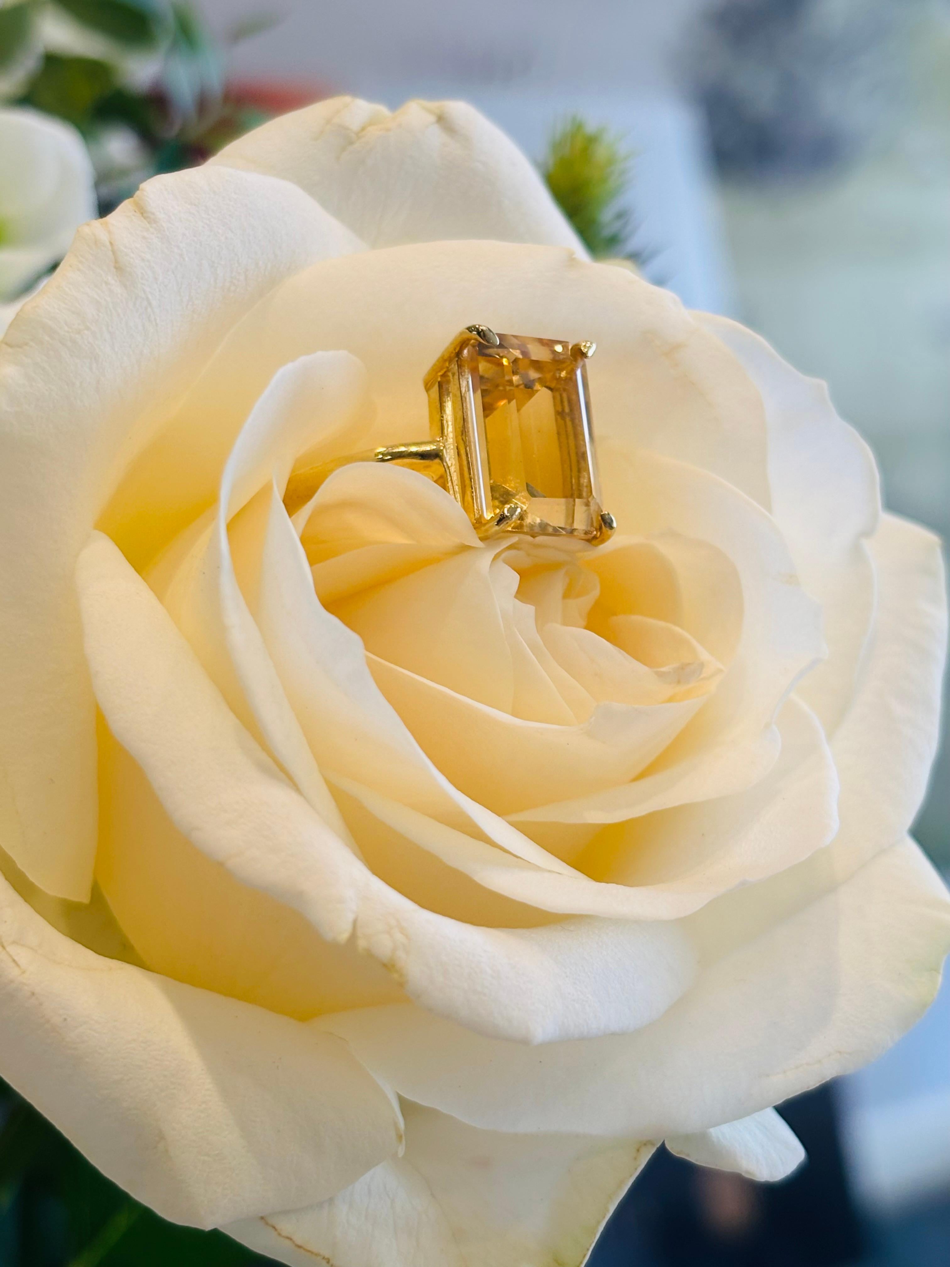 Anillo de oro amarillo con citrino en venta 1