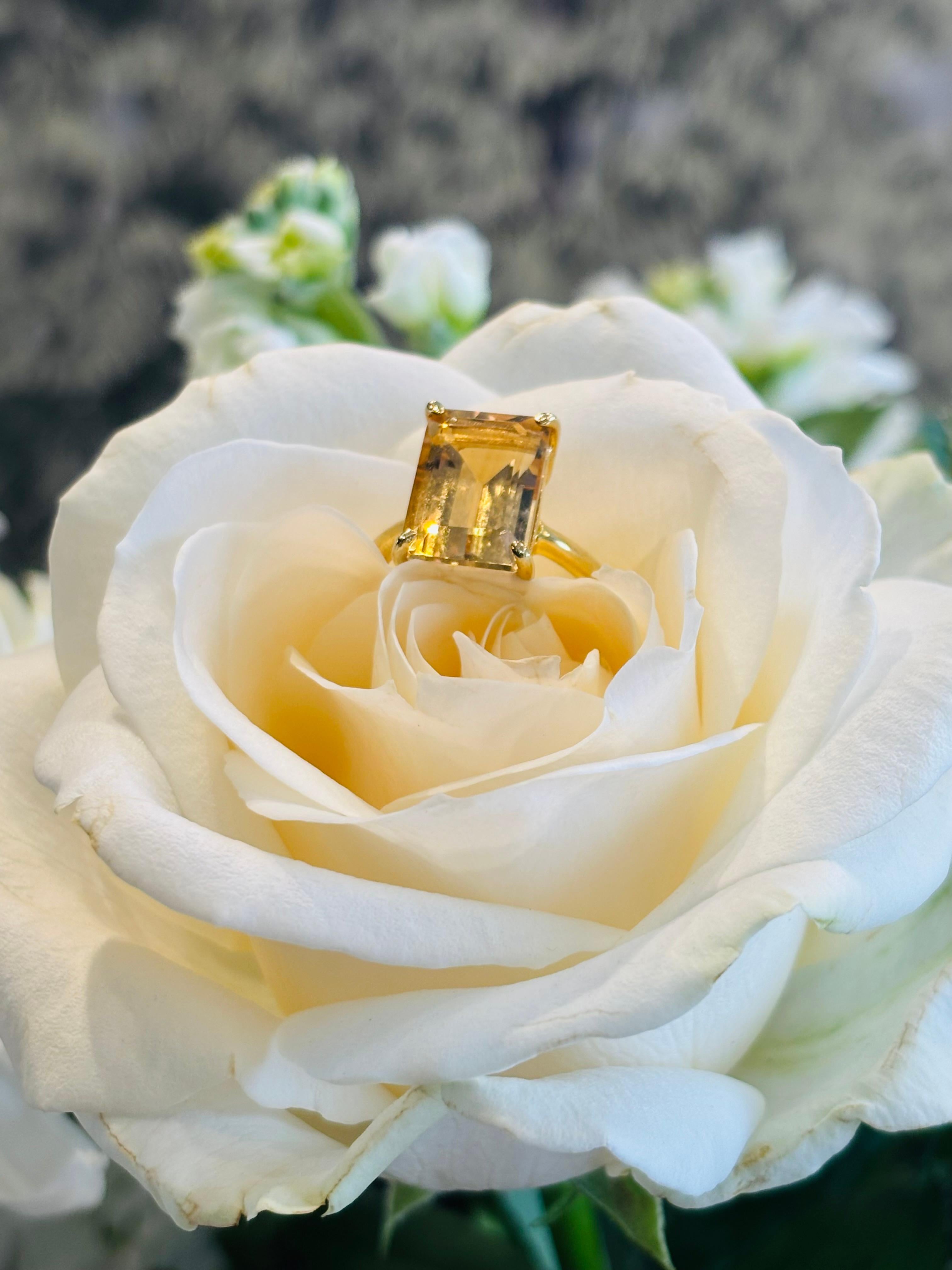 Anillo de oro amarillo con citrino en venta 2