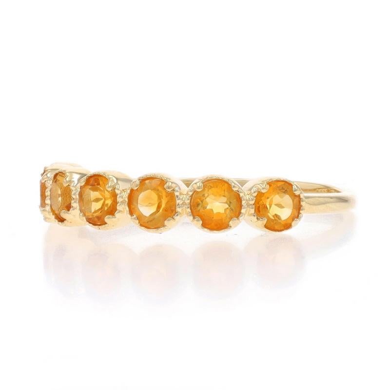 Bandeau en or jaune à sept pierres en citrine - 14k Round .70ctw Quatrefoil Ring Neuf - En vente à Greensboro, NC