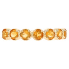 Sieben-Stein-Ring aus Gelbgold mit Citrin - 14k runder .70ctw Quatrefoil-Ring