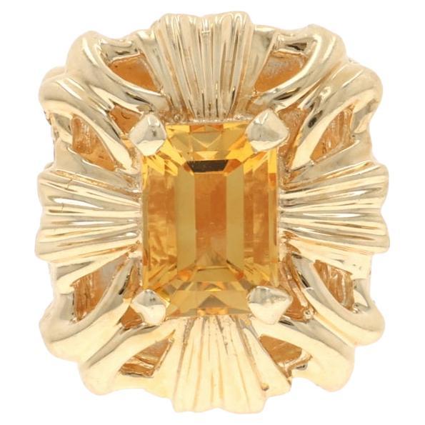 Yellow Gold Citrine slide charm Solitaire Slide Charm 14k Emerald 1.00ct