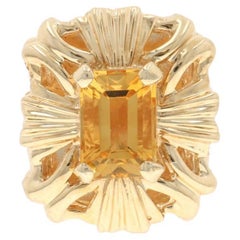 Yellow Gold Citrine slide charm Solitaire Slide Charm 14k Emerald 1.00ct