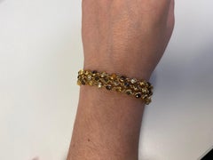 Hammerman Brothers Yellow Gold Citrine, Smokey Topaz, and Lemon Quartz Bracelet