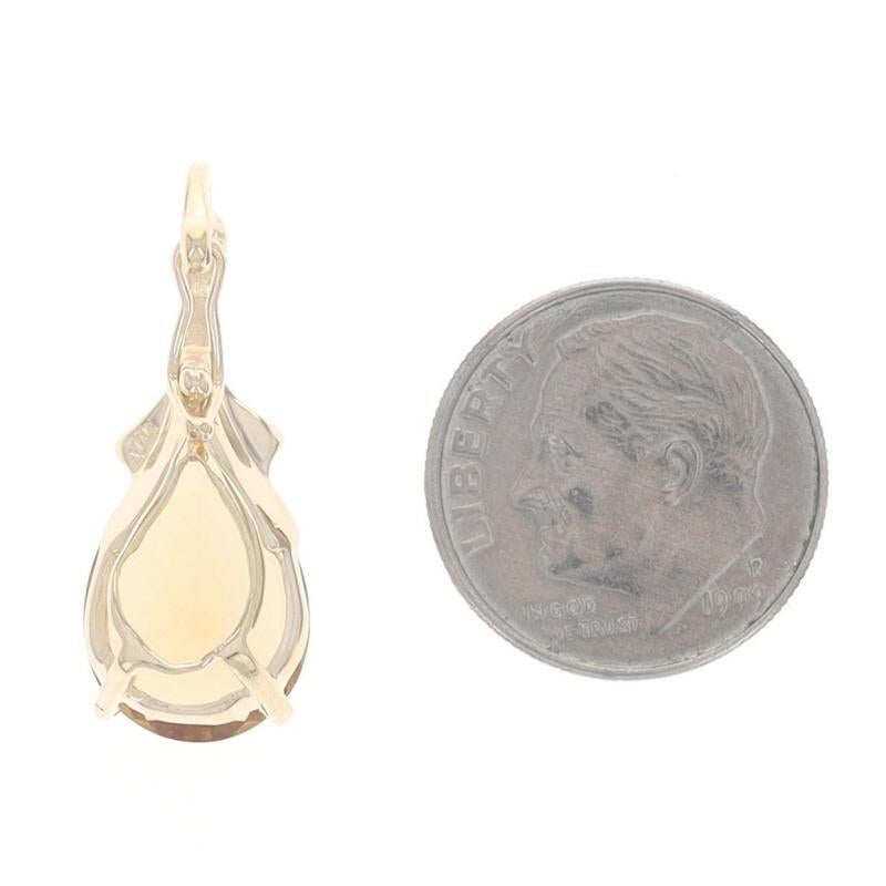 Pendentif solitaire en or jaune avec citrine - Poire 14 carats 5,00 carats Excellent état - En vente à Greensboro, NC