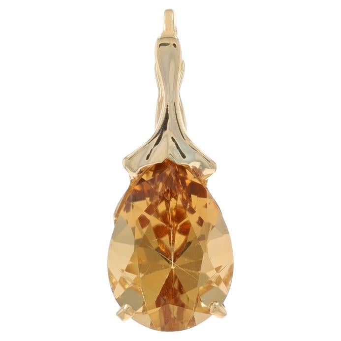 Colgante Realzador Solitario Citrino Oro Amarillo - 14k Pera 5.00ct