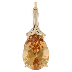 Colgante Realzador Solitario Citrino Oro Amarillo - 14k Pera 5.00ct