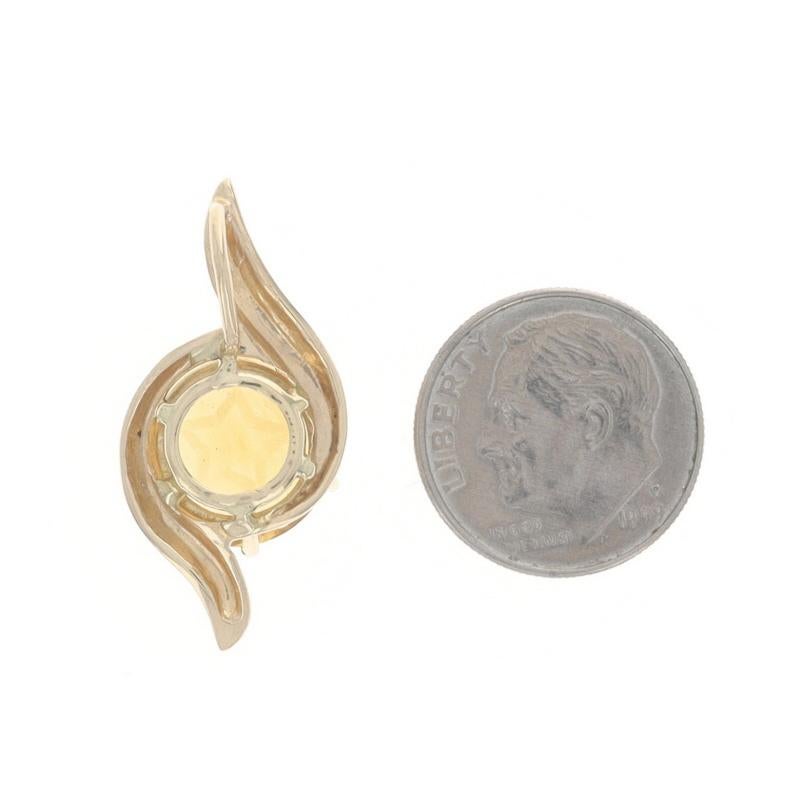Pendentif Solitaire Citrine en Or Jaune - 14k Round Texas Star Cut 5.08ct Excellent état - En vente à Greensboro, NC