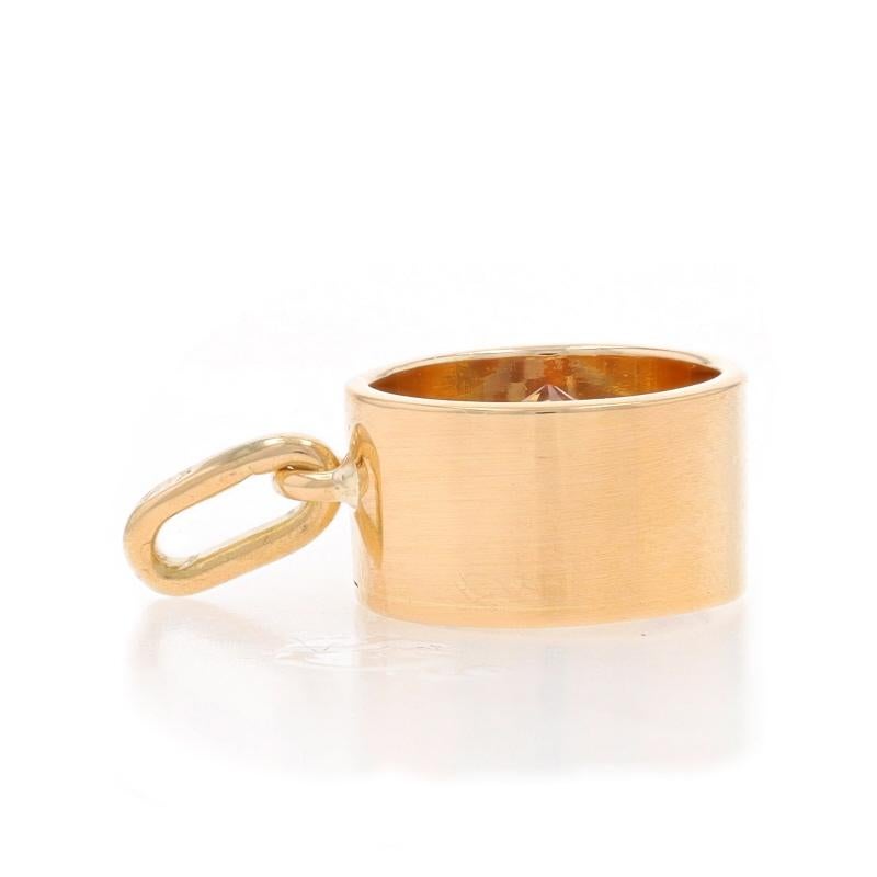Taille ronde Pendentif Solitaire Citrine en Or Jaune - 18k Rond 2.40ct en vente