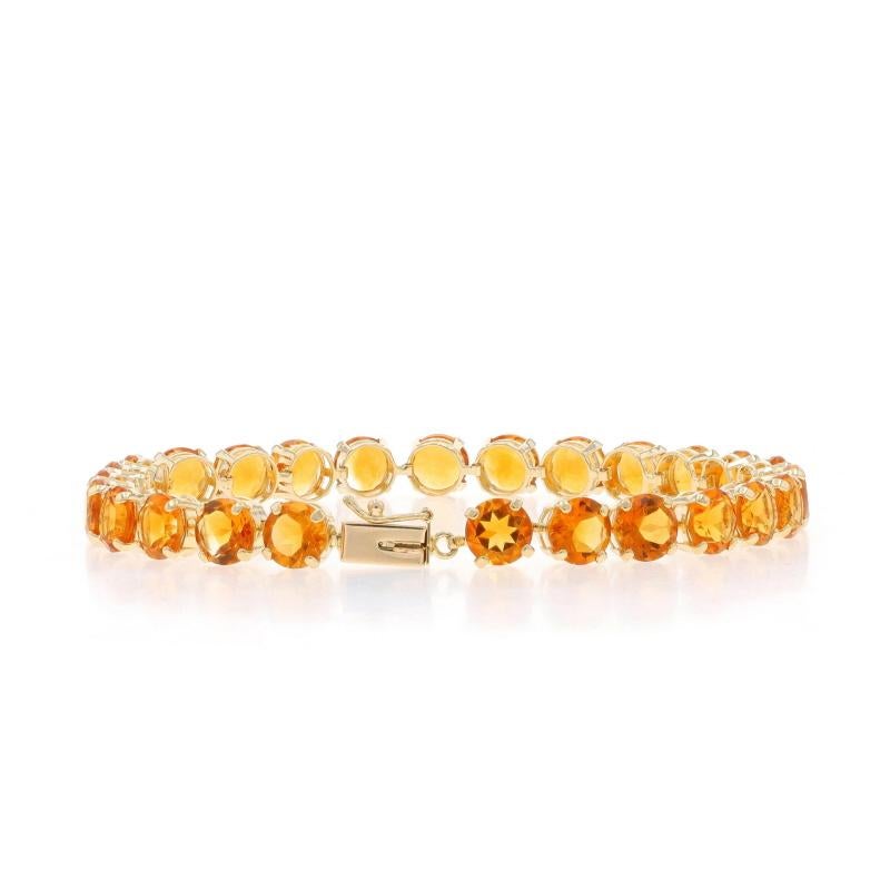 Yellow Gold Citrine Tennis Bracelet 7 1/4