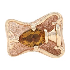 Citrin-Vase aus Gelbgold Solitär Slide Charm - 14k Birnenschliff .65 Karat Gefäß