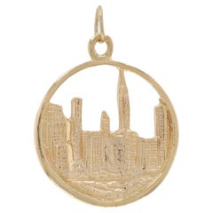 Yellow Gold City Skyline Charm - 14k New York City, New York