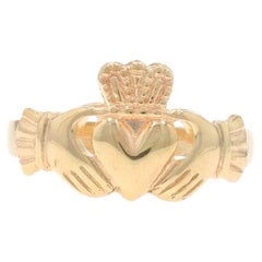 Bague Claddagh en or jaune 10k Amour Loyauté Amitié