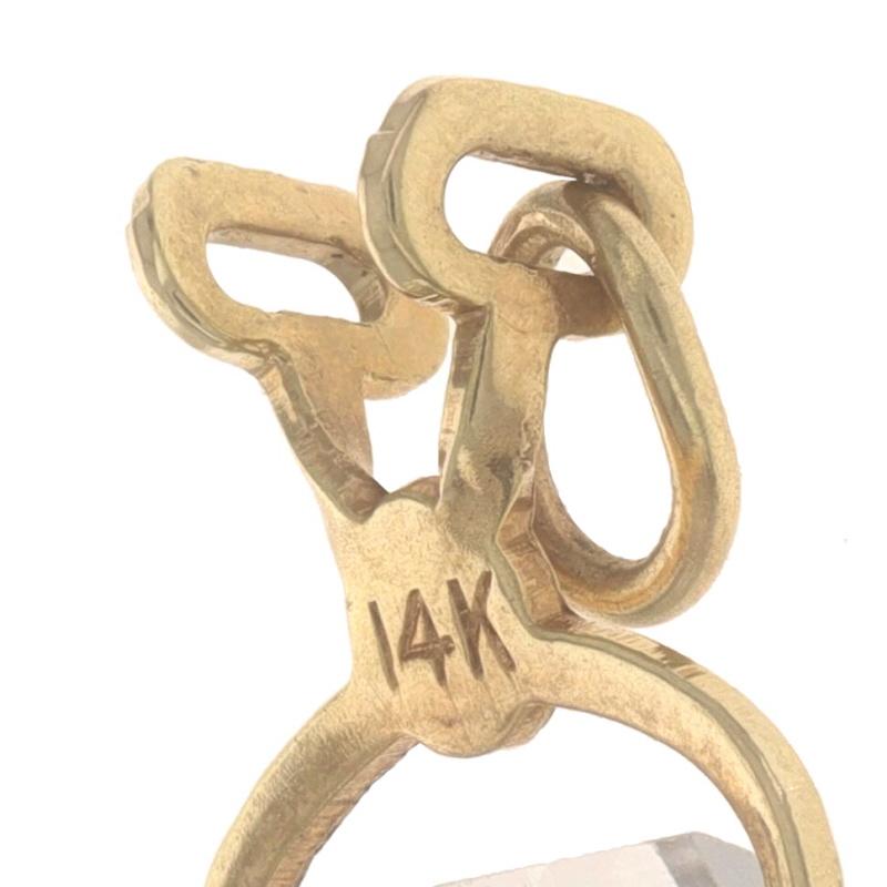 Yellow Gold Clear Glass Ice Block Tongs Charm - 14k 1