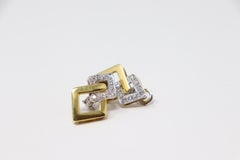 Yellow Gold Clip-On Drop Earrings with Brilliant Cut Diamonds