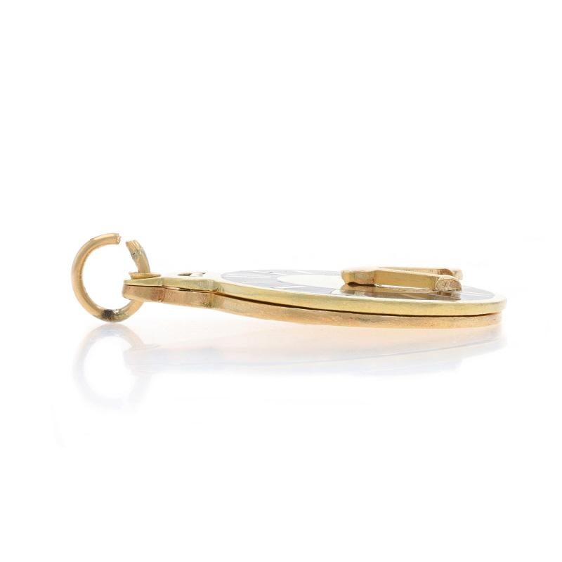 da uomo o donna Ciondolo a forma di orologio in oro giallo - Ciondolo con messaggio d'amore in 14k in vendita