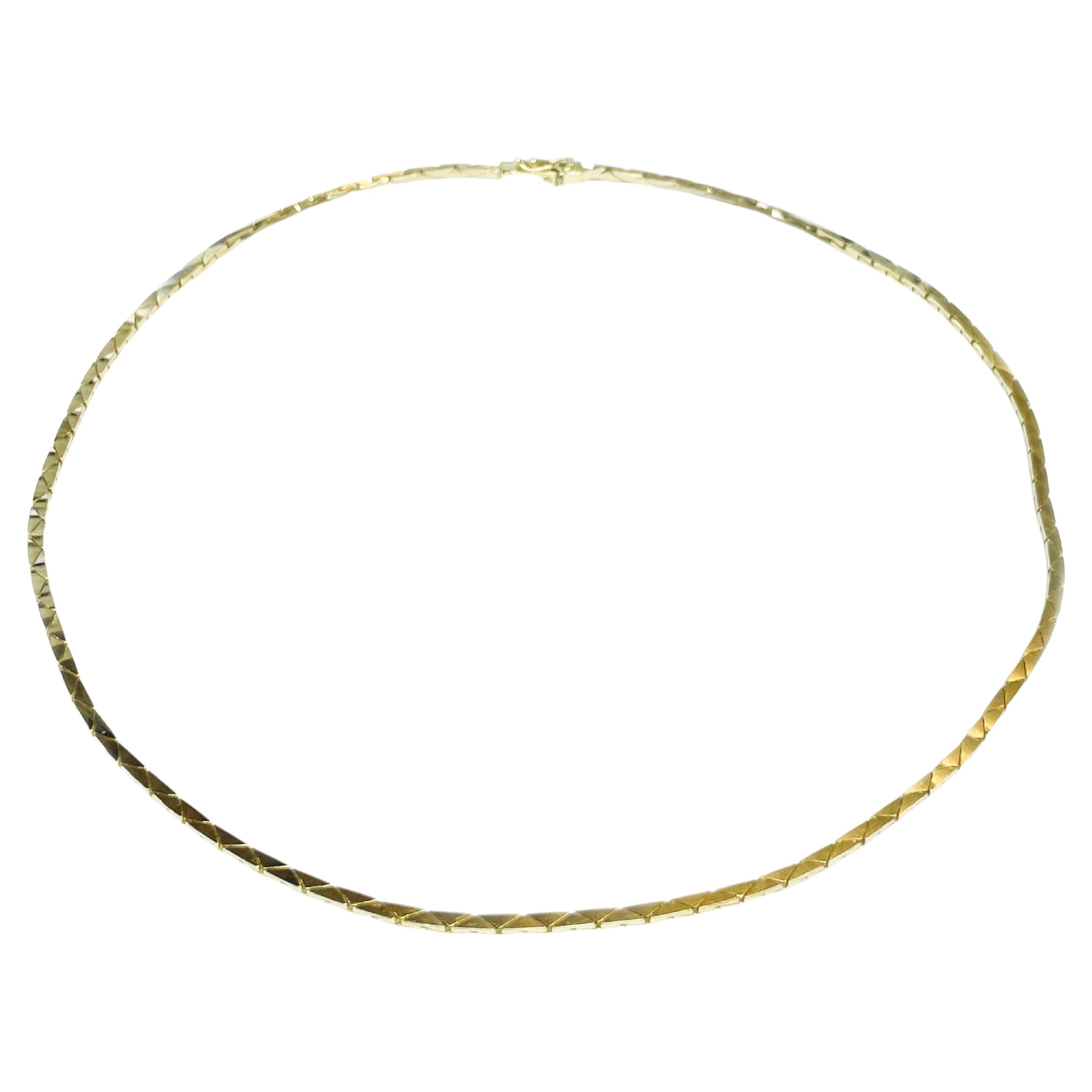 Yellow Gold Cobra Chain Necklace For Sale