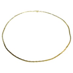 Vintage Yellow Gold Cobra Chain Necklace