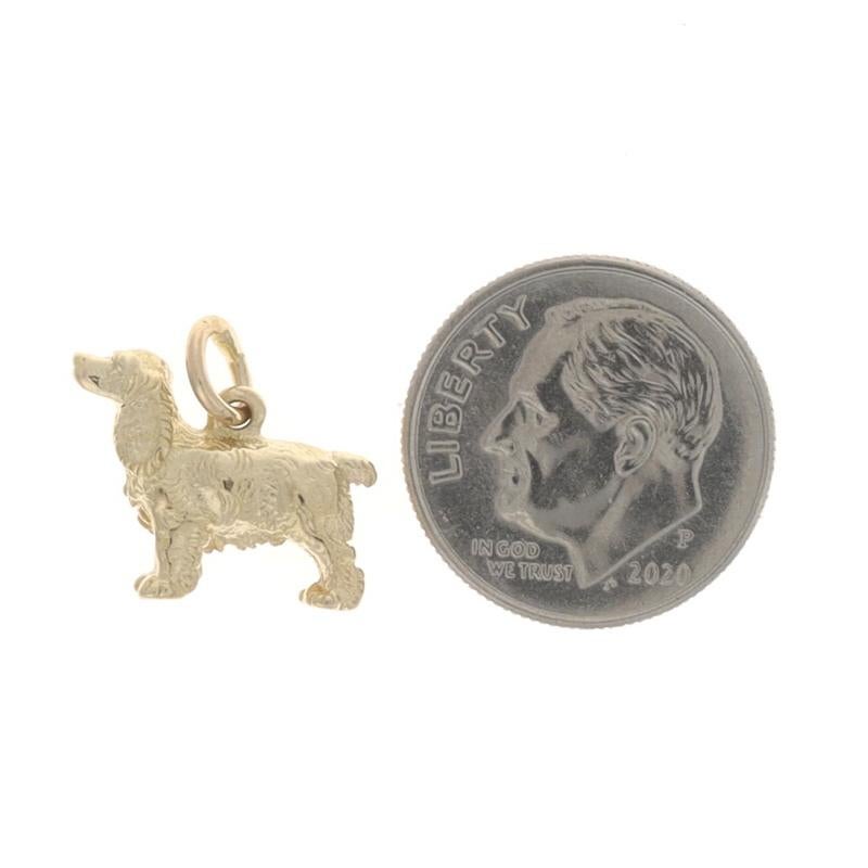 Yellow Gold Cocker Spaniel Dog Charm - 14k Pet Canine Pendant In Excellent Condition In Greensboro, NC