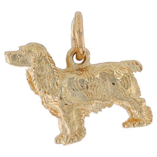 Yellow Gold Cocker Spaniel Dog Charm - 14k Pet Canine Pendant