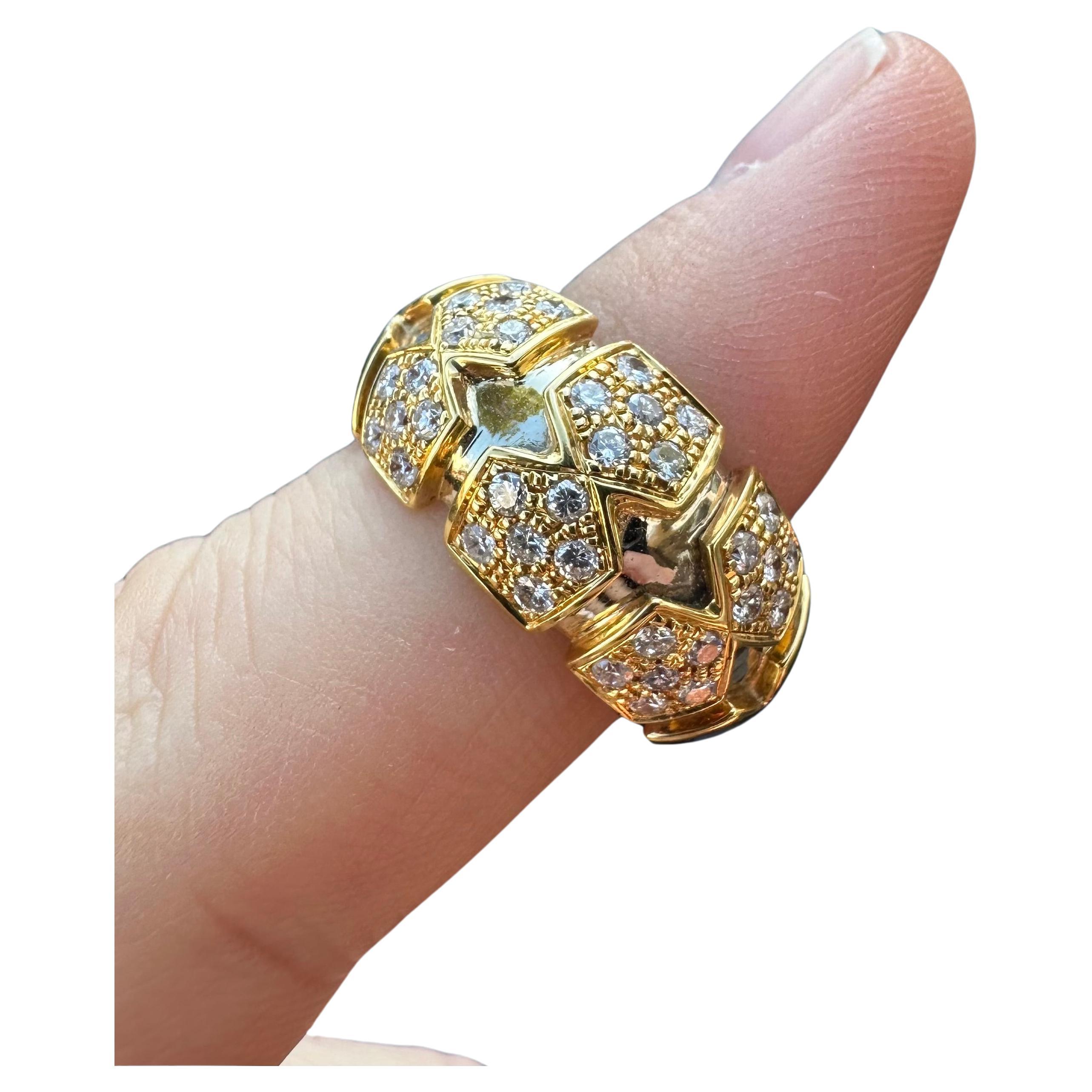 Yellow Gold Cocktail Ring set with Diamonds For Sale